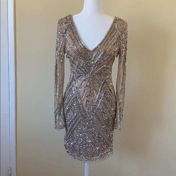Gold sequin mini dress from Parker